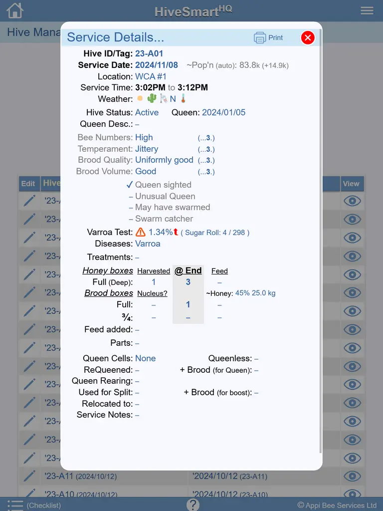 HiveSmartHQ offline hive inspection data entry matrix vs traditional cloud apiary apps