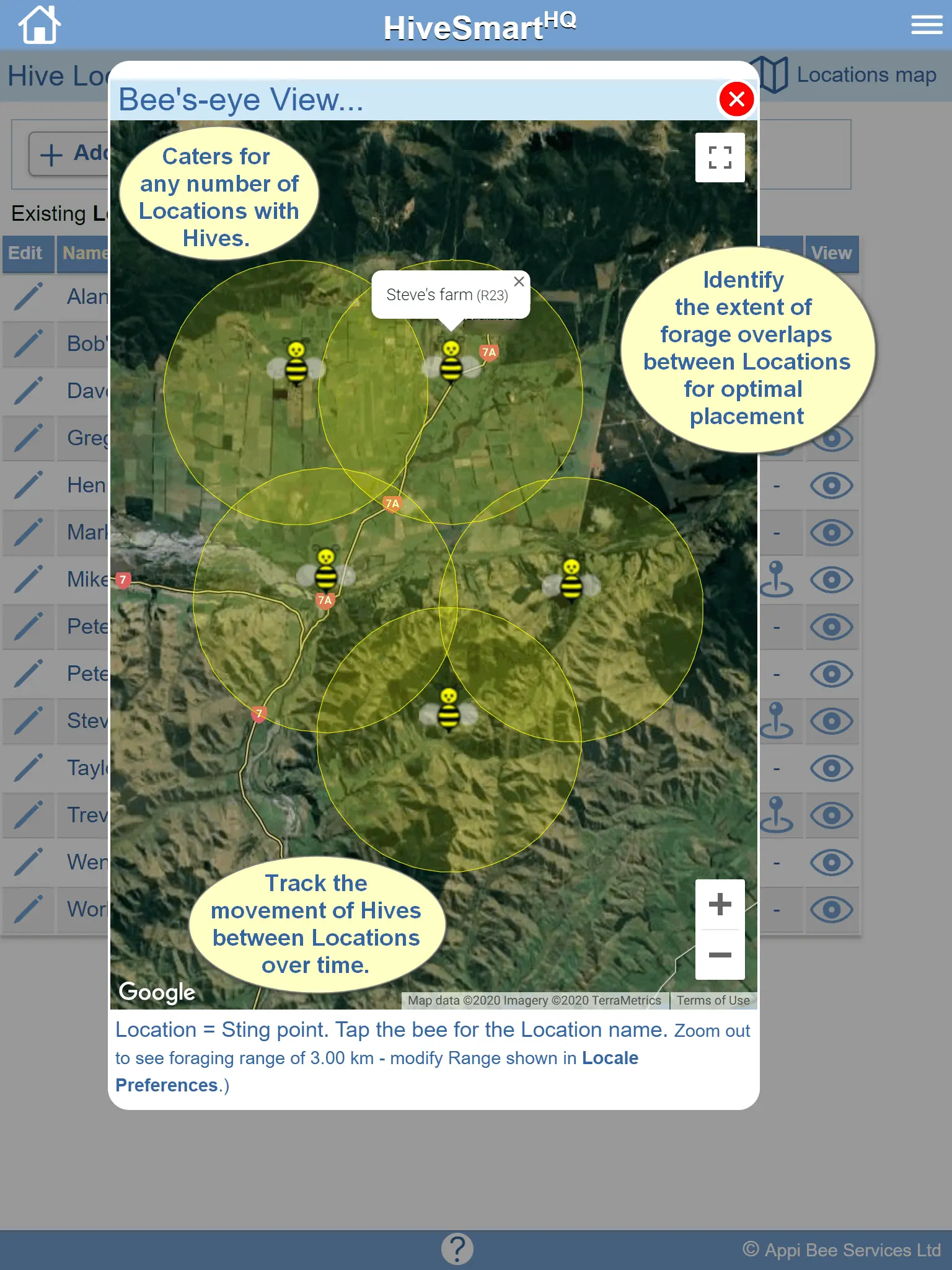 Hive register list in our beekeeping app